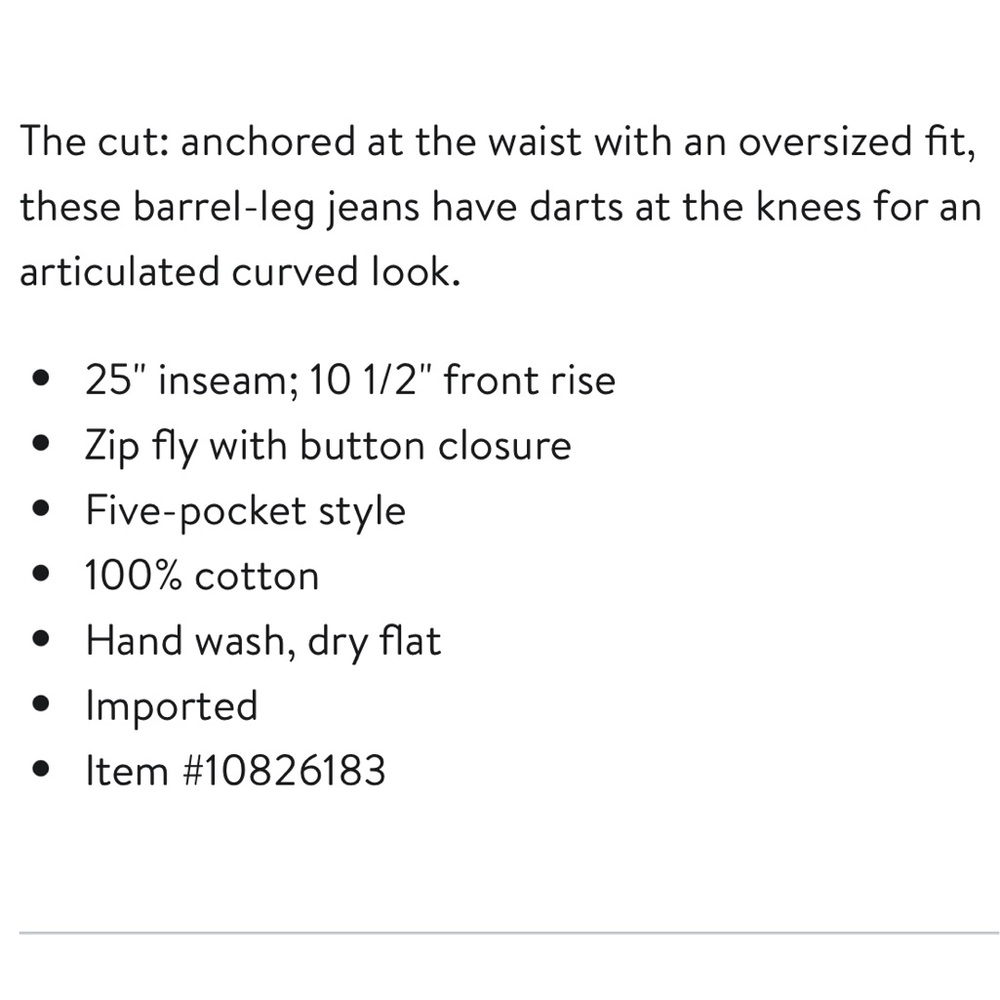 NWT Madewell Darted Barrel Leg Jeans in “Danver” Wash. - Picture 2 of 2